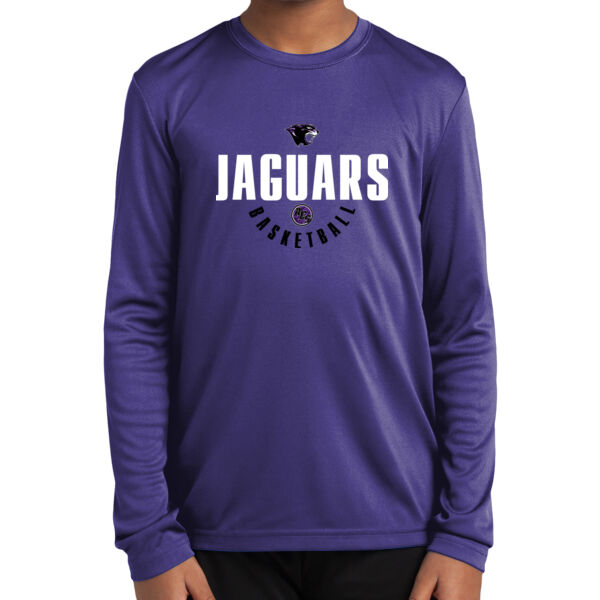 Toby Johnson Basketball Purple Youth Long Sleeve PosiCharge Competitor Tee Thumbnail