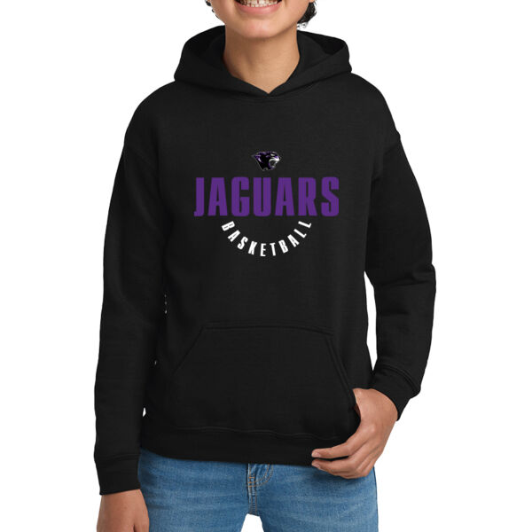 Toby Johnson Basketball Black Youth Heavy Blend Hooded Sweatshirt Thumbnail