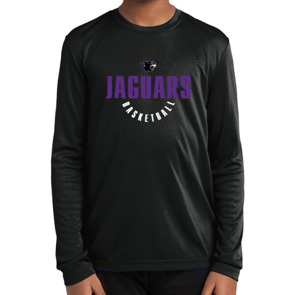 Toby Johnson Basketball Black Youth Long Sleeve PosiCharge Competitor Tee Thumbnail